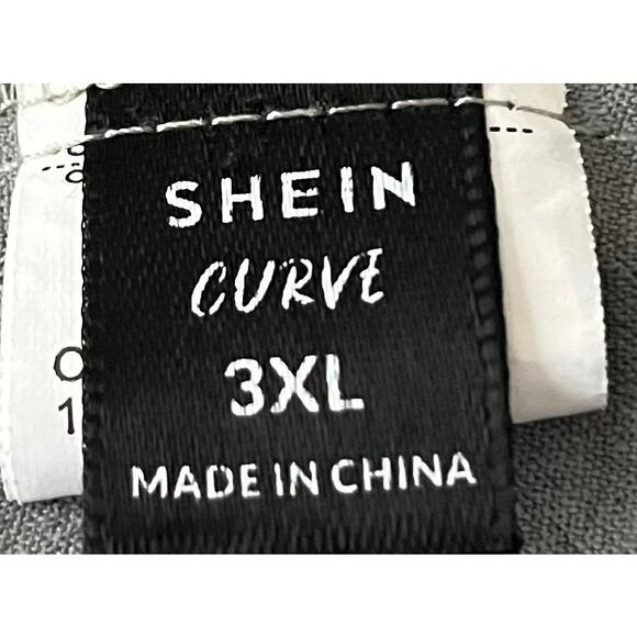 SHEIN CURVE SHORT RUFFLED SLEEVE ROUND NECK BLOUSE, WOMENS, 3XL, MED. GREY - Picture 10 of 11
